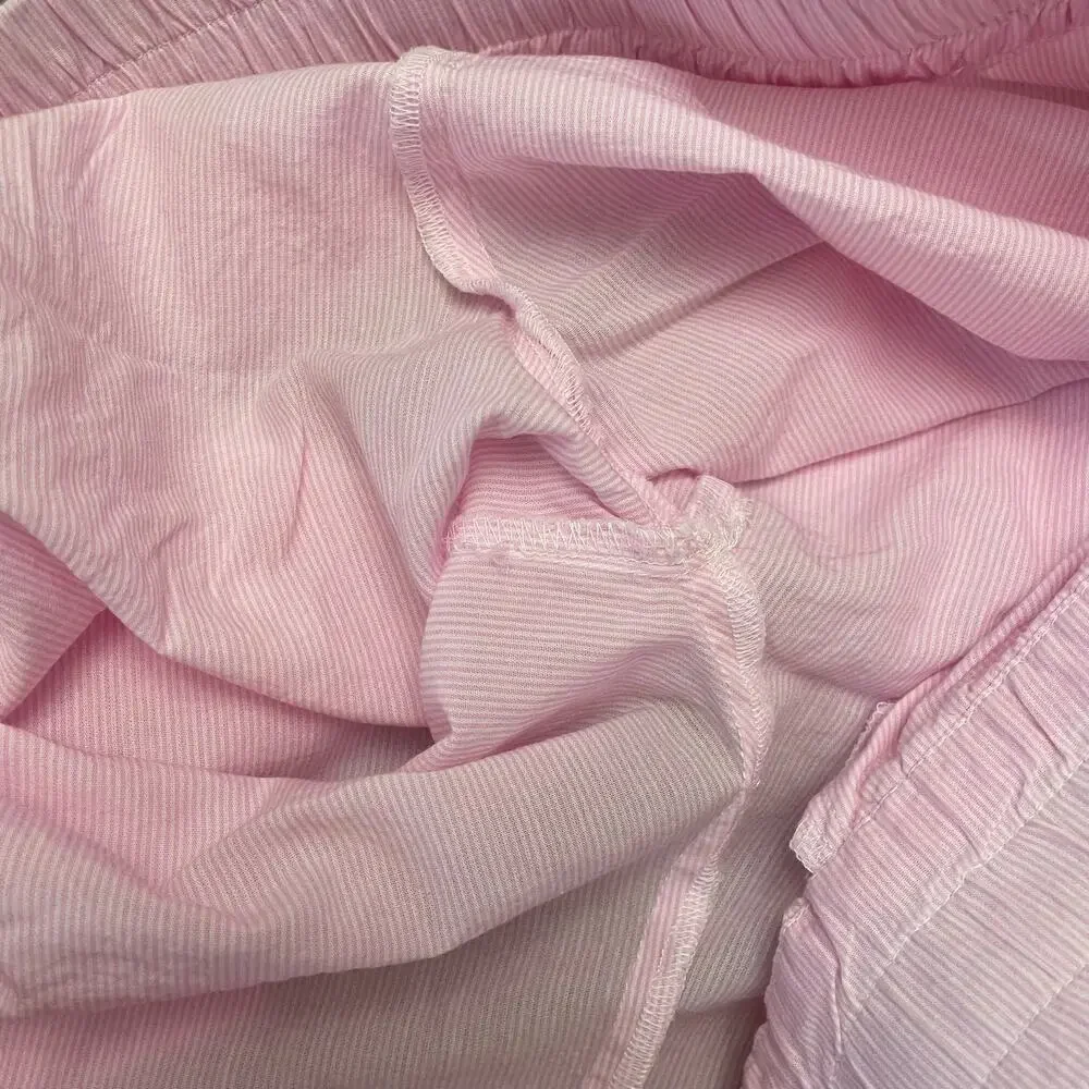 Lenora Pink Cotton Drawstring Lounge Pants Relaxed Casual Women M‎
